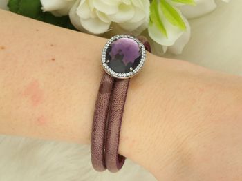 Outlet Ti Sento Bransoletka Srebrna Damska 2759MA F – Fioletowa Skóra tiseno.jpg